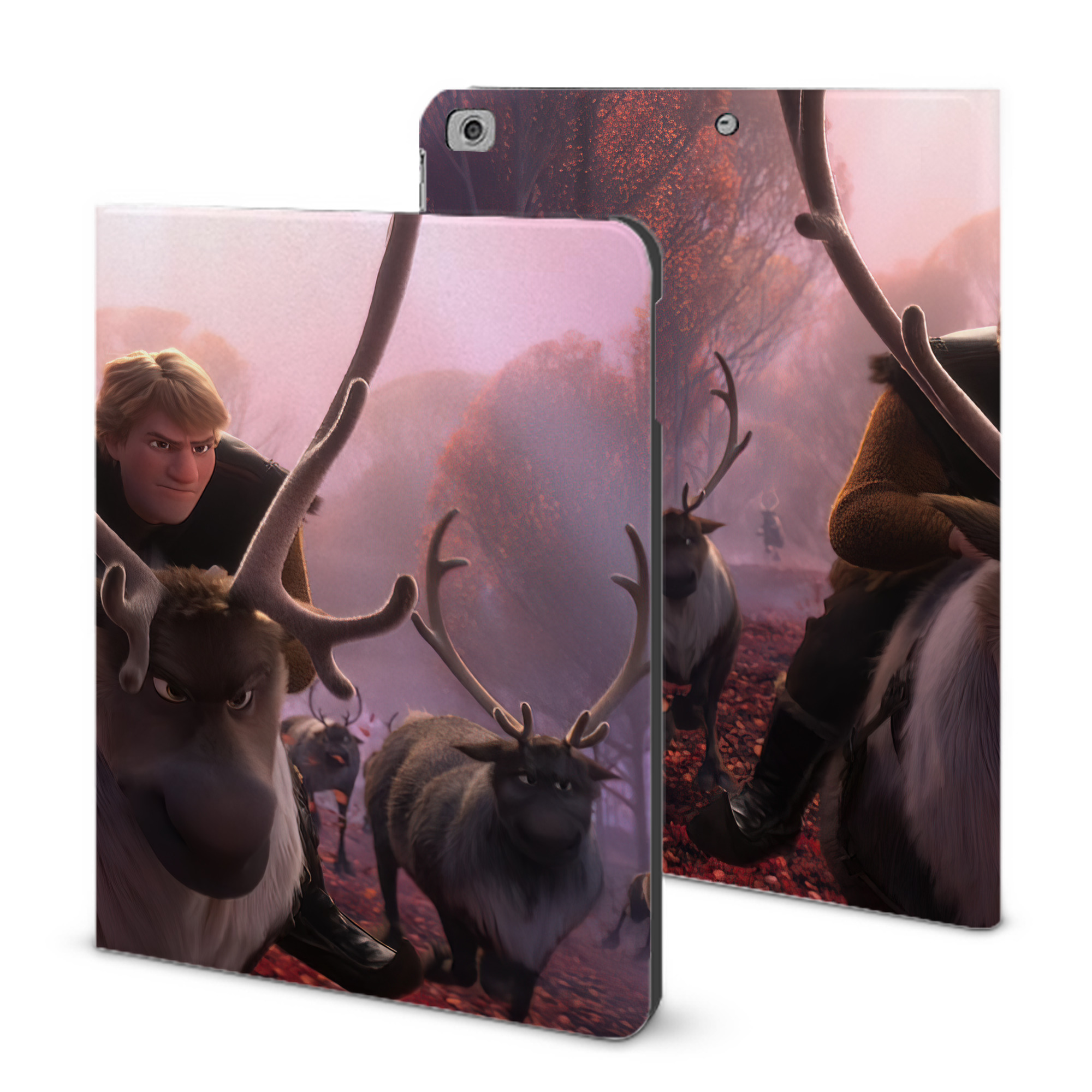 （画像用） アナと雪の女王 アンナ エルサ Frozen Anna Elsa IPad ケース ブック型 PUレザー TPU 耐衝撃 軽量 薄型 ペン収納なし 全面保護 IPad 各モデル対応